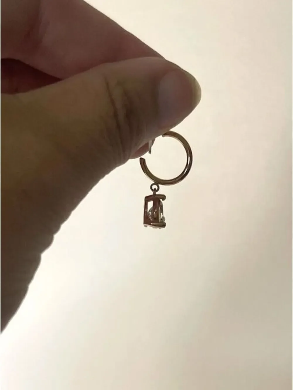 Kate Spade New York Patina Pave Drop Earrings Rose Gold Crystal Hoop NWOT